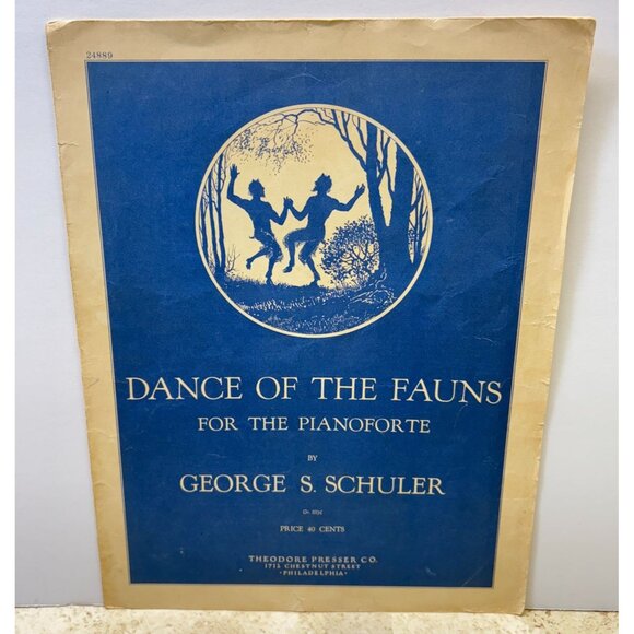 Dance of the Fauns Vtg Piano Sheet Music George S Schuler 30s Pianoforte - Picture 6 of 6